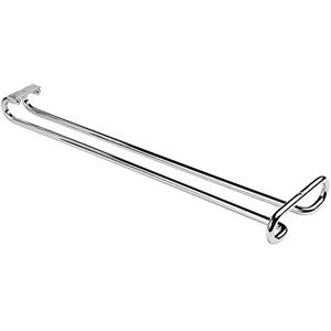Emuca 8929611 Supporto Porta Calici, Coppe, Bicchieri per Armadio, Scafale, Ripiano, Lungo 41 cm, in Acciacio Cromato