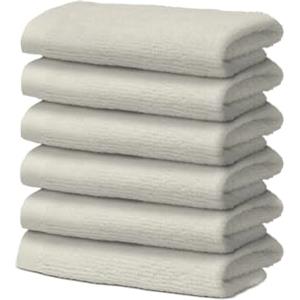 Giovanni Dolcinotti MADE IN ITALY Giovanni Dolcinotti | Set di 12 Asciugamani viso in 100% cotone - 30x30 cm - Extra assorbenti e ad asciugatura rapida - Per Bagno, Spa e Palestra - Crema - Modello Orlando