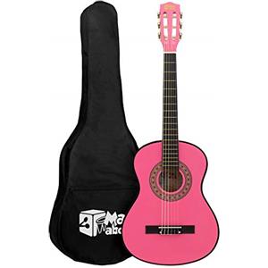 Mad About MA-CG09 - Chitarra Classica con Custodia, Tracolla, Plettri e Corde di Ricambio, Colore Rosa