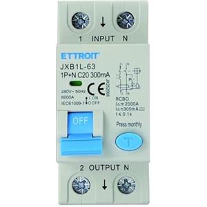 IXTRIMA Interruttore Magnetotermico Differenziale 1P+N 20A 300mA 220V-6KA CLASSE A 2 MODULI 300mA per Guida DIN - Protezione Circuiti e Sicurezza Impianti