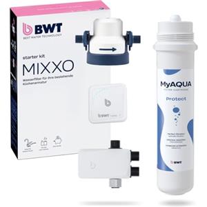 BWT MIXXO Starter Kit "Protect" | depuratore acqua domestico efficiente | filtro acqua avanzato per cucina | depuratore acqua rubinetto compatto | addolcitore pratico sotto lavello