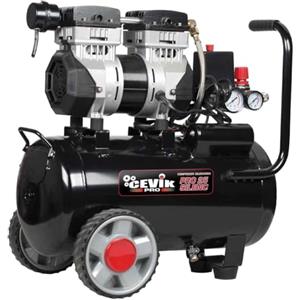 CEVIK PRO CA-PRO50SILENC - Compressore Aria Silenzioso 50L - 1.5HP - 150 l/min - 8 Bar - Senza Olio - Compatto - Doppia Uscita - Compressore per Verniciatura e Pneumatica