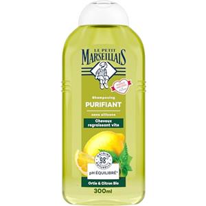 Le Petit Marseillais | Shampoo Purificante Ortica & Limone Bio (300 ml) - Shampoo senza silicone per capelli rapidamente rimpianti - 98% di origine naturale e pH equilibrato