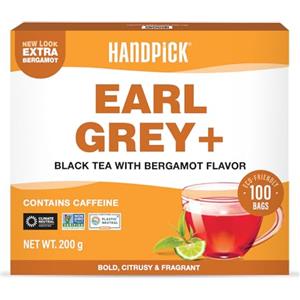 HANDPICK, Bustine di Tè Earl Grey (100 pezzi) | Tè Nero - Forte, Aromi di Bergamotto e Agrumi | Bustine di Tè Rotonde Eco-Friendly - Senza Glutine, Non OGM | Diretto dalla Fonte