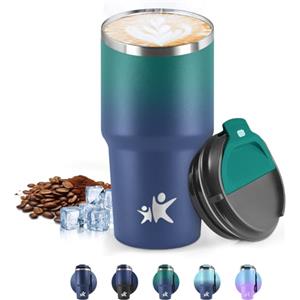 HoneyHolly Termos Caffè 600 ML, Tazza termica Riutilizzabili Prova di Perdite, Bicchiere Termico, Acciaio Inox 304, Travel Mug per Caffè Caldo e Freddo, Latte e Tè