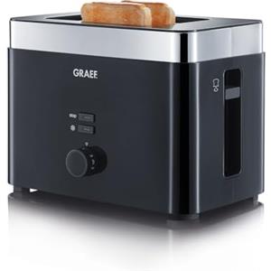 GRAEF. Tostapane GRAEF TO62 Nero Tostapane a 2 fette con attacco per panini, spegnimento di sicurezza, centratura delle fette di pane e vassoio raccoglibriciole