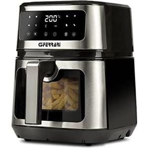 G3 Ferrari G10171 Friggisano Show Friggitrice ad Aria, 1200 W, 5 Litri, Resistenza alogeno, Timer, 8 programmi, Ricettario incluso