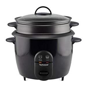 Techwood TCRV-1826 Fornello Riso, Alluminio, Nero