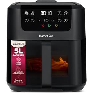 Instant Pot Vortex Compact - Friggitrice ad aria calda da 5 l, dimensioni famiglia, 4 in 1 - Friggitrice ad aria calda, asciugatura, cottura, riscaldamento, rivestimento antiaderente, facile da pulire