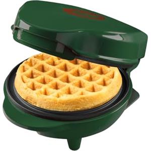 Bestron Piastra per Waffle in Edizione Natalizia, Edizione Limitata, Macchina per Waffle con Rivestimento Antiaderente, per Natale, Feste o come Regalo, Dimensione Waffle 10 cm, Colore: Verde Opaco