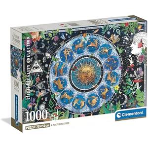Clementoni - Puzzle 1000 Pezzi per Adulti e Ragazzi, Collection, Tema Carta Astrologica, Poster Incluso, Compact Box, Idea Regalo Made in Italy, 70x50 cm, 39937