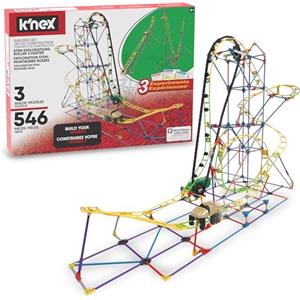 K'Nex Set Da Costruzione Montagne Russe Esplorazione STEM, K'NEX Education, Basic Fun, 77078, kit apprendimento STEM di 546 pezzi, giocattoli per costruzioni per bambini e bambine dagli 8 anni in su