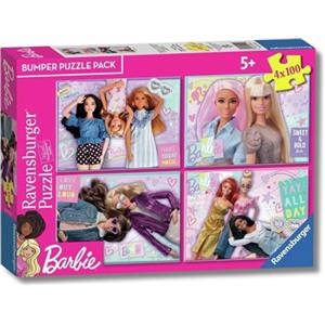 Ravensburger - Puzzles Barbie 4 Pack | Puzzle Bambini 5 Anni In Su | Regalo Bambina 5 Anni E Uomo In Su 100 Pezzi | Puzzle Bambini 36 X 26 Cm | Puzzles Ravensburger