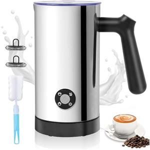 Casimhu Montalatte Elettrico 4 in 1, Scaldalatte per Calda e Fredda in Acciaio Inossidabile per Cappuccinatore，Caffè, Cioccolata 300ML