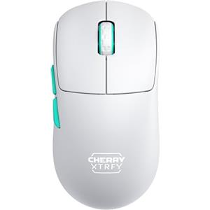 CHERRY XTRFY M68 Wireless, Mouse Gaming Senza Fili Ultra-Leggero, 2,4 GHz RF, Ottimizzato per eSport, Forma Simmetrica con Parte Frontale Ultra-Bassa, Bianco