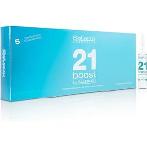 SALERM - Maschera concentrata per capelli - Salerm 21 Boost Fiale idratanti per capelli - 8 x 13 ml - Ripara i capelli - con termoprotettore - Anti-inquinamento e anti-crespo