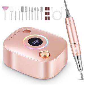 UIHOL Fresa per Unghie, 45,000RPM Professionale Lima Elettrica per Unghie, Touchscreen, con Punta in Ceramica Kit Unghie, Salone Manicure Set e Pedicure Elettrico per Semipermanente Gel