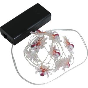 FIESTAS GUIRCA | Ghirlanda Elettrica di Ragni con 10 LED a Batterie (120 cm) - Decorazione per Halloween e Feste a Tema - Ideale per Illuminazione e Atmosfere Terrificanti - Arancione