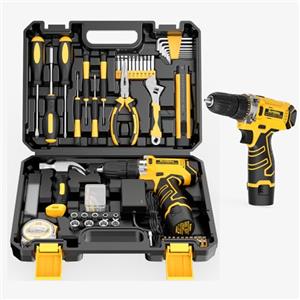 Sundpey Cassetta Attrezzi Completa 166 Pezzi con Trapano Avvitatore a Batteria 12V, Set Utensili Multiuso per Riparazioni Domestiche, con Custodia Portattrezzi per Casa, Giardino, Garage e Ufficio