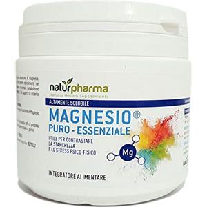 Naturfarma Magnesio Puro Essenziale Naturpharma Barattolo 300 gr| Magnesio Puro Equivalente Risparmia | Altamente Solubile | Utile per Contrastare la stanchezza e lo stress psico-fisico