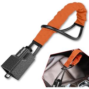 Tevlaphee Blocca Sterzo Automobile, Antifurto Auto, Bloccasterzo Auto, Testa in Metallo, Alta Visibilità, Robusto, Universale, 3 Chiavi(Arancione)