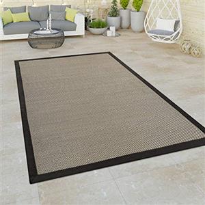 Paco Home Tappeto per interni ed esterni per balcone e terrazza, effetto sisal, grigio verde in vari colori, Dimensione:120x170 cm, Colore:Marrone