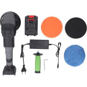 Klanata Kit lucidatrice tampone a batteria 21V con motore brushless - Lucidatrice orbitale a doppia azione da 6 pollici con velocità variabile da 3000 a 6000 giri/min e batteria da 3,0 Ah