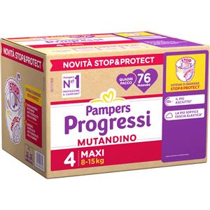 Fater PANNOLlNl PAMPERS PROGRESSI MUTANDINO QUADRIPACK TAGLIA 4 MAXI 76P