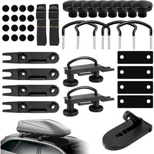 Tyafzzn Set di staffe a U per box da tetto, 4 set di fissaggio per box da tetto, staffe a U per box da tetto, supporto universale a U per box da tetto auto, per supporti universali per box da tetto.