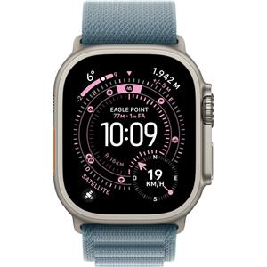 Apple Smartwatch Apple Watch Ultra 3 GPS + Cellular 5G 49mm Cassa in titanio con cinturino Alpine Loop M Naturale/Azzurro [MEWM4QF/A]