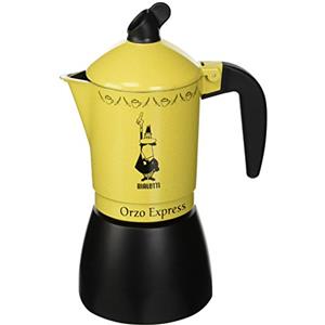 Bialetti Caffettiera Orzo Express, 4 Tazze, Pensata per preparare un Orzo Espresso, Non adatta a induzione, Giallo