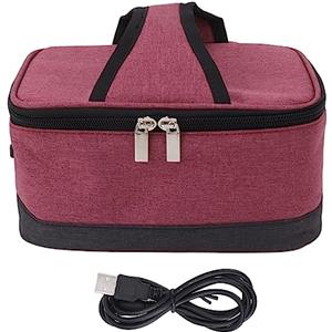 Tyenaza Scaldavivande Elettrico Portatile, Scaldavivande Elettrico per Alimenti Borsa Isolante per Riscaldamento con Riscaldamento USB, per Viaggi Ufficio Campeggio(Vino)