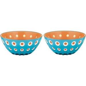 Guzzini LE MURRINE Set 2 Ciotoline Azzurro e Arancio - Diametro 12,5 cm, Resistente al Calore e Lavabile in Lavastoviglie