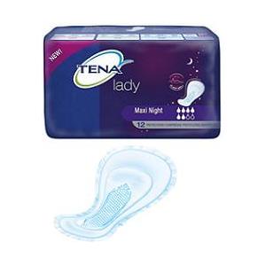 TENA Pannolone Sagomato Maxi Night 12 Pezzi - Protezione Notturna con Forma Allargata