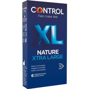Control Nature Xtra Large - Preservativi in Lattice Naturale, Confezione da 6 Pezzi