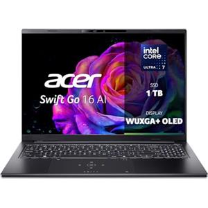 acer Swift Go 16 AI Laptop | Display 16" WUXGA+ OLED | Intel Core Ultra 7 256V | 16 GB RAM | 1024 GB SSD | Copilot+ PC | Windows 11 | QWERTY | PC Portatile IA