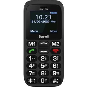 Beghelli - Telefono Salvalavita SLV10N per Anziani, gsm con Tasto SOS, Chiamata Rapida, Grandi Tasti, Volume Alto, Display 1.77, Dual SIM, Facile da Usare, Leggero, Multifunzione