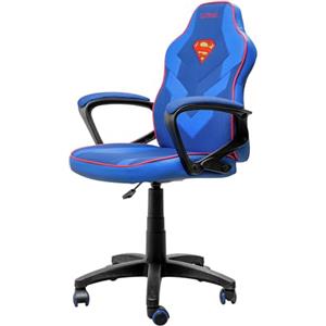 Trust GXTrust 703SM Revvo Sedia Gaming con Licenza Superman per Bambini 4-12 Anni, Sedia da Gaming in Tessuto Regolabile in Altezza, Bracciolo Imbottito, Console di Gioco Supereroe Videogiochi, Blu