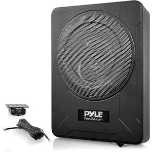 Pyle Subwoofer Amplificato 20 cm, 600 Watt, Compatto e Attivo per Casse Auto, Sottosella Nero