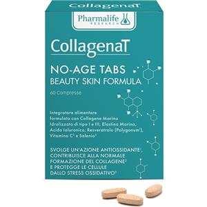 Pharmalife Research Collagenat No-Age Tabs - Integratore di Collagene Marino, 60 Compresse con Elastina e Antiossidanti