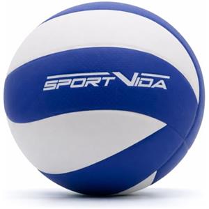 SportVida Pallavolo misura 5 - Pallone da allenamento professionale & beach volley - 8 pannelli, cuciture incollate, morbido materiale PU (blu-bianco)