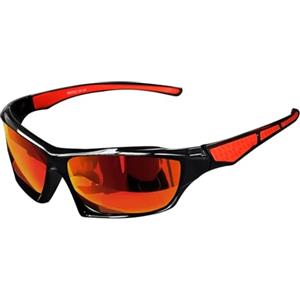 Generic Occhiali da sole polarizzati da uomo, occhiali da sole sportivi retrò, occhiali da sole unisex ultra leggeri, protezione rettangolare, sport per ciclismo, guida, pesca, Rosso, Refer to description