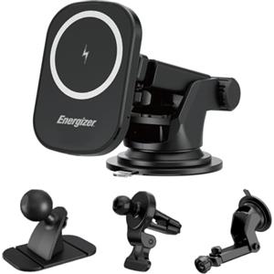 Energizer ECA007 Caricatore Wireless Auto Magnetico 15W MagSafe Supporto Telefono Auto Qi USB-C Ricarica Rapida Smartphone e iPhone | Porta Cellulare Universale Bocchetta Aria, Cruscotto e Parabrezza