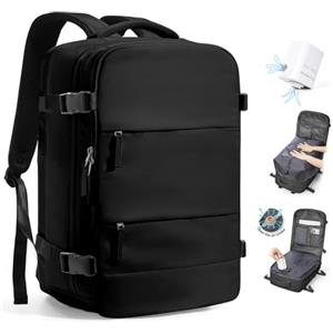 VENATIN Zaino da Viaggio con Sottovuoto con Pompa Zaino Baggalio mano Sottovuoto con Compressione per uomo e donna Vacuum Backpack,Rosa