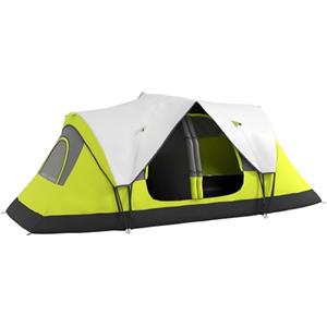 Outsunny Tenda da Campeggio 6-8 Posti con 2 Stanze Separate e Porte con Cerniera, Tenda Campeggio a Tunnel con Borsa di Trasporto, Protezione PU2000mm, 450x215x180 cm, Verde