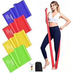 Fokky 2M Elastici Fitness [Set di 4], Elastici Palestra con Borse Portaoggetti, Fasce Elastiche Fitness Uomo Donna, Bande Elastiche per Crossfit, Yoga, Pilates