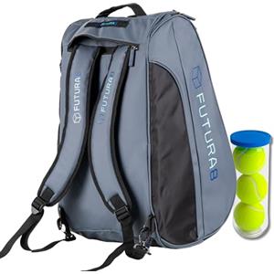 FUTURA8 borsa padel, zaino padel, borsa sportiva, scomparto scarpe, impermeabile, grande capacità, accessori padel, racchetta padel, borsa uomo donna, design ergonomico