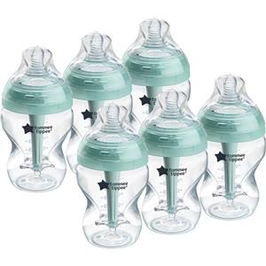 Tommee Tippee Biberon Anticolica, Tettarella Simile al Seno e Esclusivo Sistema di Ventilazione Anticolica, 260ml, Confezione da 6