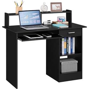 Yaheetech Scrivania per Computer Tavolo per PC Scrivania per Laptop da Ufficio con Cassetto Postazione di Lavoro Scrittoio da Studio Grande Nero
