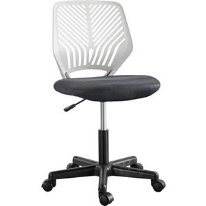 Yaheetech Sedia Ufficio Scrivania Senza Braccioli Girevole a Rotelle Ergonomica Portata 136 kg in Rete Traspirante Altezza Regolabile Grigio Scuro